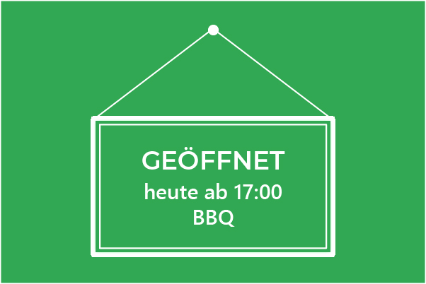 Schild geöffnet